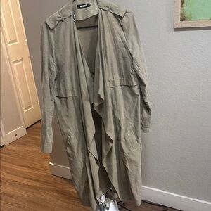 Missguided Beige Drape Front Coat